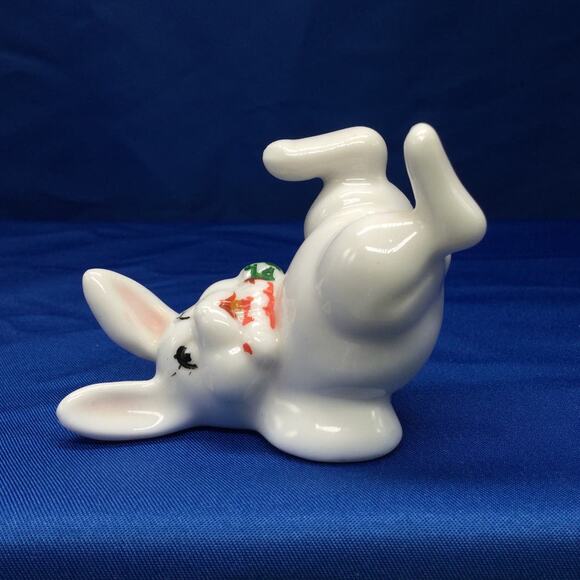 Unknown Other - Vintage Porcelain Upside down Bunny Rabbit Figurine